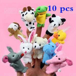 10Pcs Finger Puppet Cartoon Animal Figure Cute Present for Kids