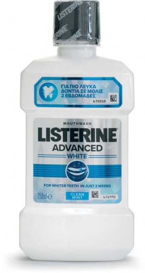 מי פה Listerine Advanced White בגודל 250 מ''ל - 6 יחידות