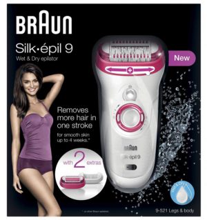 מסיר שיער נטען לגילוח רטוב ויבש בראון Braun Silk Epil 9 9-521